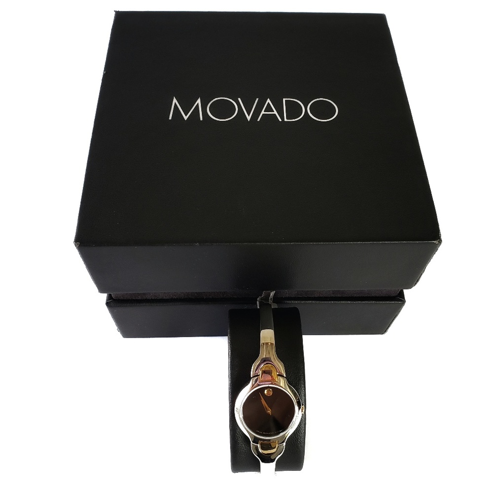 SOLD Movado Kara Two-Tone Black Stainless Watch - Picture 2 of 8